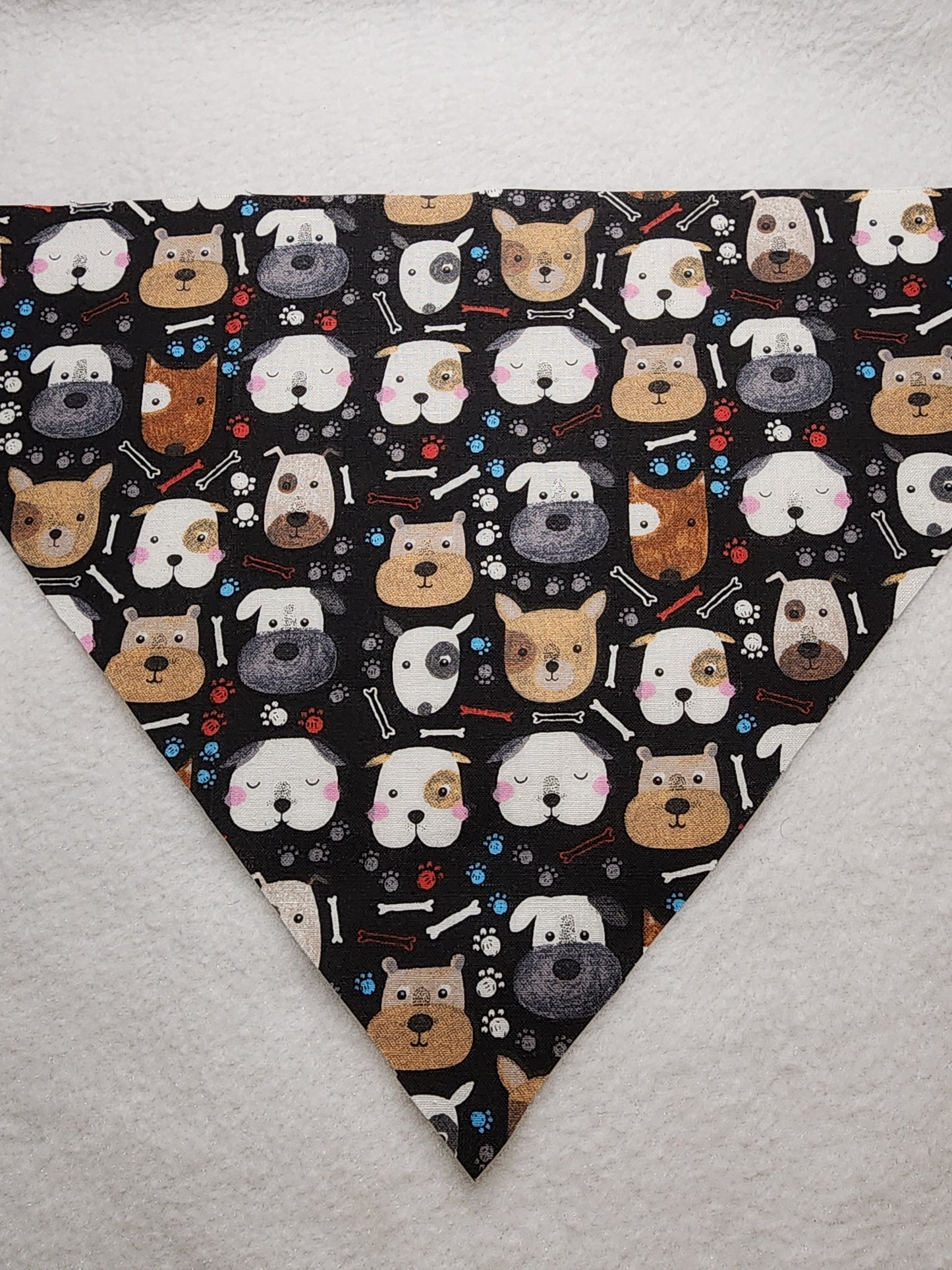 Black Color with Dog Faces Bandana