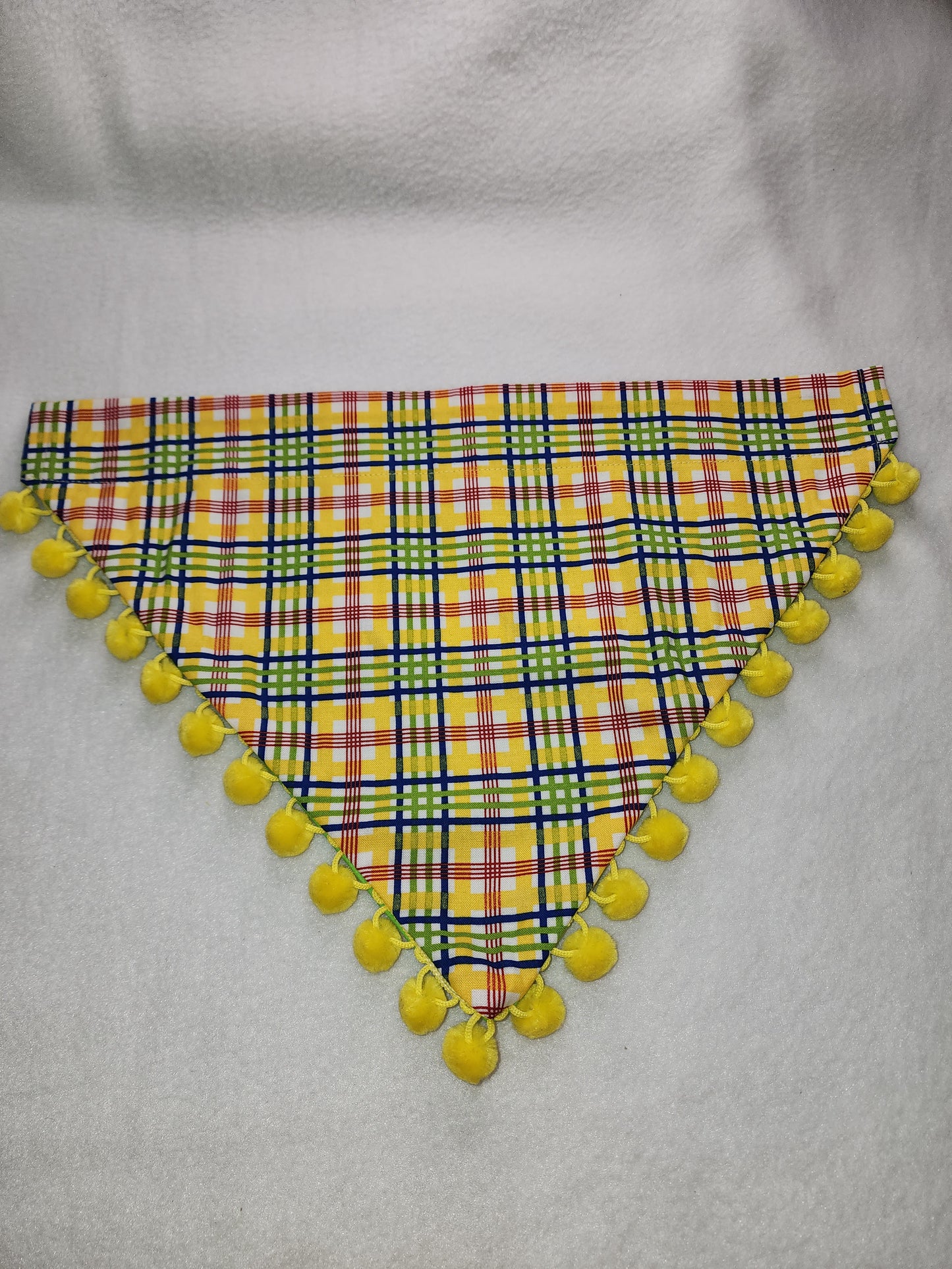 Green/Blue/Yellow Squares with Yellow Trim Bandana