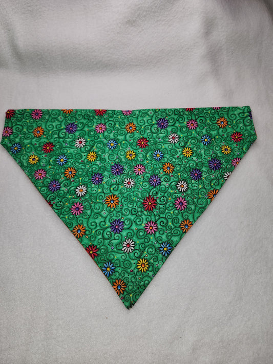 Green Multi-Colored Flowers Bandana